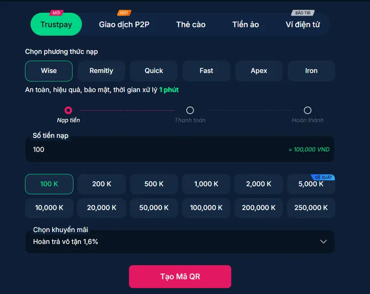 Hướng Dẫn Nạp Tiền RikBet Siêu Tốc An Toàn Tuyệt Đối Cho Mọi Game Thủ