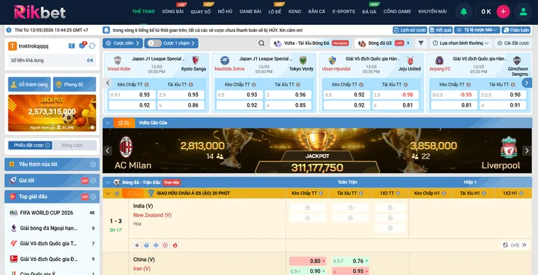 Thể Thao K Sports RikBet Bùng Nổ Những Trận Cầu Đỉnh Cao Với Tỷ Lệ Kèo Hấp Dẫn