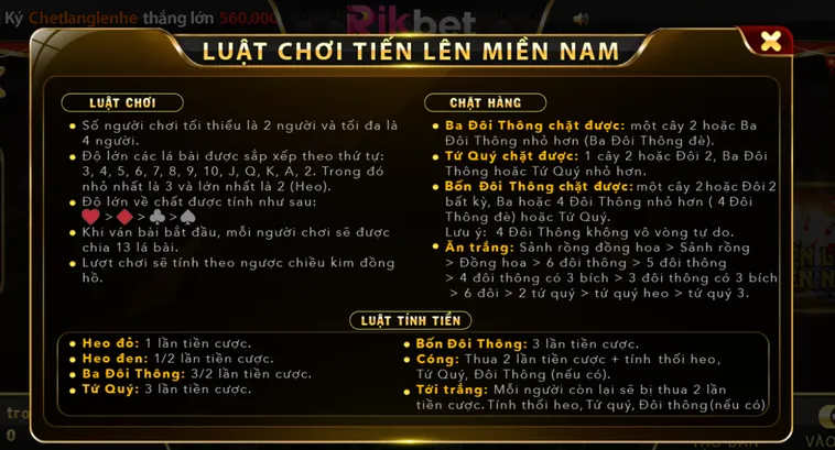 Chinh Phục Đỉnh Cao Tiến Lên Miền Nam Tại RikBet Với Chiến Thuật Siêu Đẳng