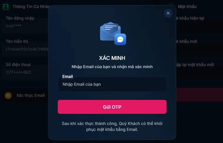 Xác Thực Email Để Tăng Mức Bảo Mật Cho Tài Khoản Của Bạn